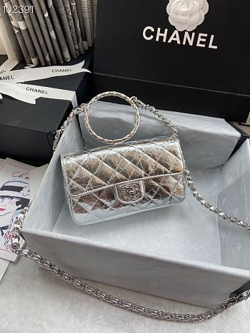 CHANEL HANDBAG SILVER AS1665