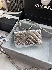 CHANEL HANDBAG SILVER AS1665 - 4
