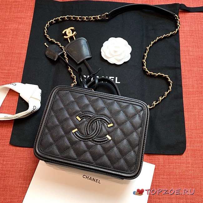 CHANEL VANITY BAG IN BLACK SIZE 21CM - 1