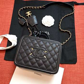 CHANEL VANITY BAG IN BLACK SIZE 21CM