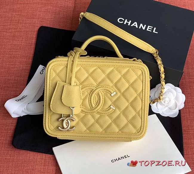 CHANEL VANITY BAG IN YELLOW SIZE 21CM - 1