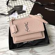 YSL SUNSET CHAIN WALLET IN CROCODILE EMBOSSED SHINY LEATHER 4846 - 1