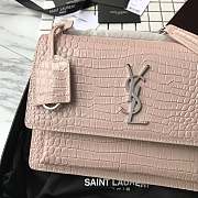 YSL SUNSET CHAIN WALLET IN CROCODILE EMBOSSED SHINY LEATHER 4846 - 6