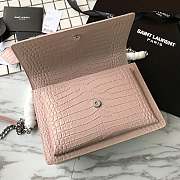 YSL SUNSET CHAIN WALLET IN CROCODILE EMBOSSED SHINY LEATHER 4846 - 5