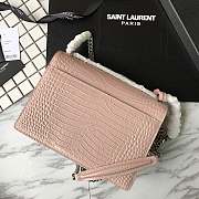 YSL SUNSET CHAIN WALLET IN CROCODILE EMBOSSED SHINY LEATHER 4846 - 2
