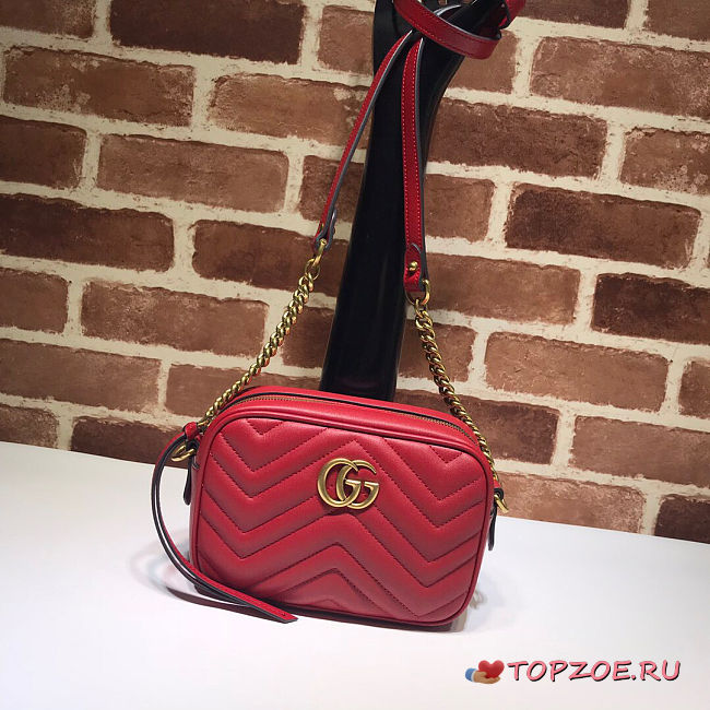 GUCCI MARMONT MATELASSÉ RED 2405 - 1