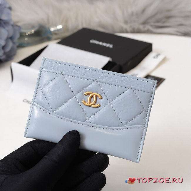 CHANEL CARD CASE BLUE - 1