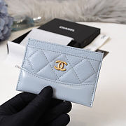CHANEL CARD CASE BLUE - 1