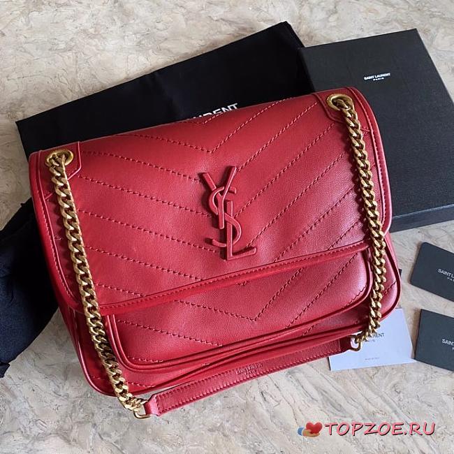 YSL NLK LAMBSKIN 498894 RED 22CM-28CM - 1