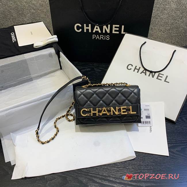 CHANEL SMALL FLAP BAG AS1490 BLACK - 1