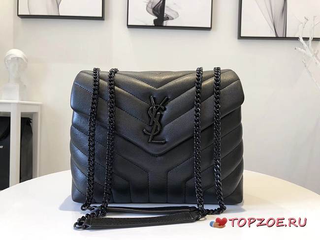 YSL LOULOU SMALL IN QUILTED “Y” LEATHER 494699 SIZE 25 x 17 x 9 CM  - 1
