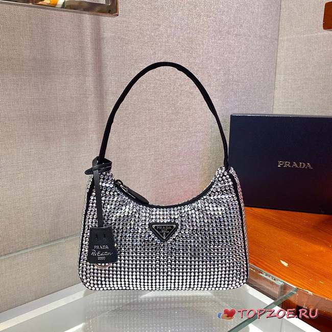 PRADA HOBO BLACK WITH DIAMOND - 1