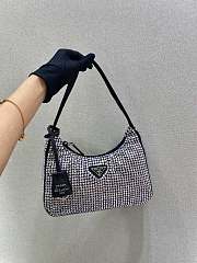 PRADA HOBO BLACK WITH DIAMOND - 3