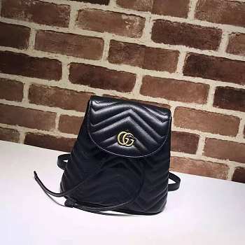 GUCCI BACKPACK BLACK WITH GOLD HARDWARE