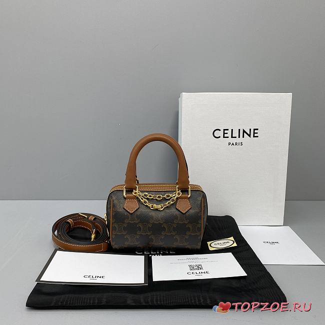 CELINE MINI BOSTON IN BROWN 60043 - 1