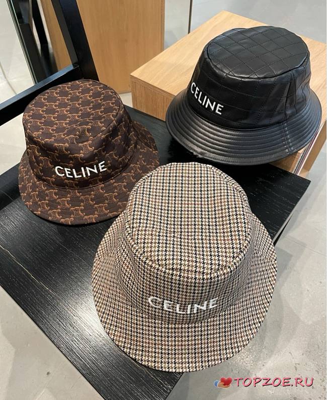 celine fisherman hat presbyopia brown / denim tie-dye - 1