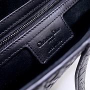 DIOR COWHIDE EMBOSSING SADDLE BAG BLACK - 5