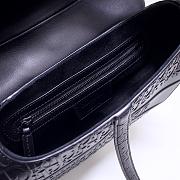 DIOR COWHIDE EMBOSSING SADDLE BAG BLACK - 4