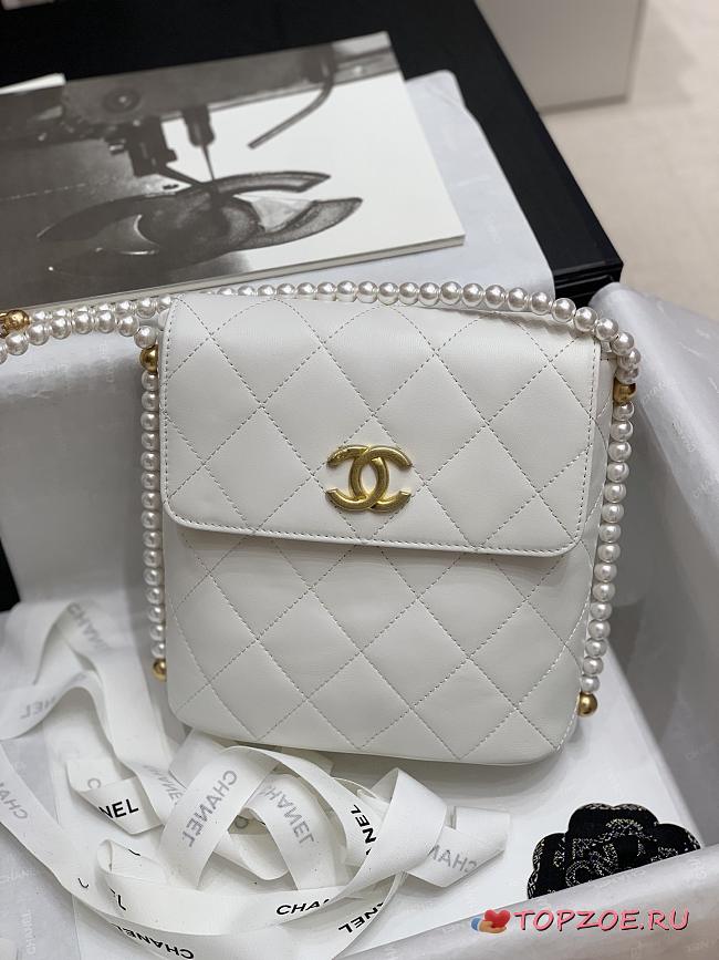 2021 EARLY SPRING NEW SERIES PEARL CHAIN BAG WHITE - 1