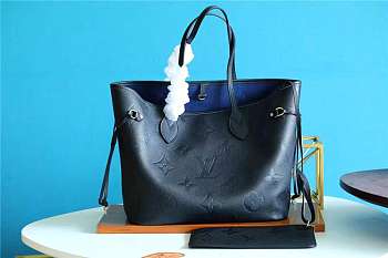 lv neverfull mm monogram empreinte leather in black
