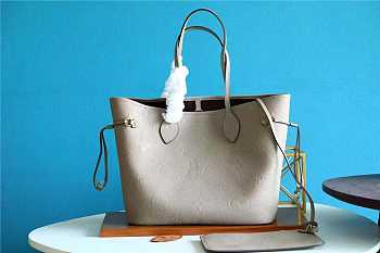 lv neverfull mm monogram empreinte leather in white