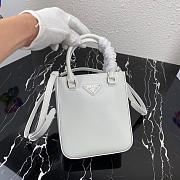 PRADA White Small Brushed Leather Tote 1BA331 Size 17.5 x 15 x 5cm - 4