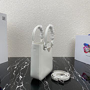 PRADA White Small Brushed Leather Tote 1BA331 Size 17.5 x 15 x 5cm - 3