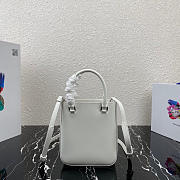 PRADA White Small Brushed Leather Tote 1BA331 Size 17.5 x 15 x 5cm - 2