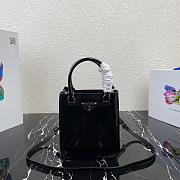 PRADA Black Small Brushed Leather Tote 1BA331 Size 17.5 x 15 x 5cm - 1