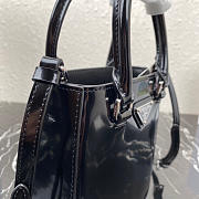 PRADA Black Small Brushed Leather Tote 1BA331 Size 17.5 x 15 x 5cm - 6