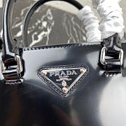 PRADA Black Small Brushed Leather Tote 1BA331 Size 17.5 x 15 x 5cm - 5