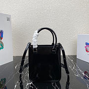 PRADA Black Small Brushed Leather Tote 1BA331 Size 17.5 x 15 x 5cm - 4