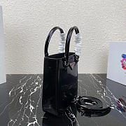 PRADA Black Small Brushed Leather Tote 1BA331 Size 17.5 x 15 x 5cm - 2