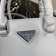 PRADA Cornflower Blue Small Brushed Leather Tote 1BA331 Size 17.5 x 15 x 5cm - 2