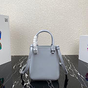 PRADA Cornflower Blue Small Brushed Leather Tote 1BA331 Size 17.5 x 15 x 5cm - 4