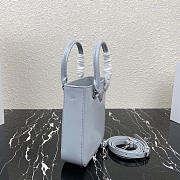 PRADA Cornflower Blue Small Brushed Leather Tote 1BA331 Size 17.5 x 15 x 5cm - 5