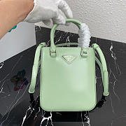 PRADA Aqua Small Brushed Leather Tote 1BA331 Size 17.5 x 15 x 5cm - 5