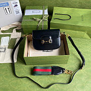 GUCCI HORSEBIT 1955 MINI BAG BLACK 658574 SIZE 20.5 X 14 X 5CM - 1