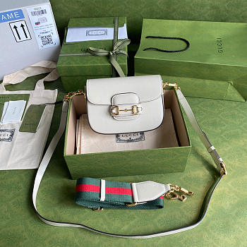 GUCCI HORSEBIT 1955 MINI BAG WHITE 658574 SIZE 20.5 X 14 X 5CM