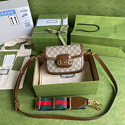 GUCCI HORSEBIT 1955 MINI BAG BROWN 658574 SIZE 20.5 X 14 X 5CM - 1