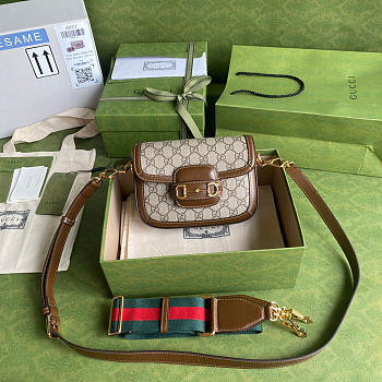 GUCCI HORSEBIT 1955 MINI BAG BROWN 658574 SIZE 20.5 X 14 X 5CM