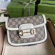 GUCCI HORSEBIT 1955 MINI BAG WHITE GG SUPREME 658574 SIZE 20.5 X 14 X 5CM - 4