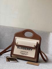 Burberry Mini Two-tone Pocket Bag Natural/Malt Brown 80317461 Size 23 cm - 1
