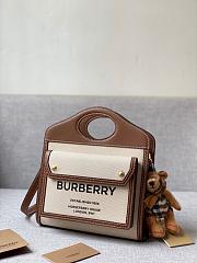 Burberry Mini Two-tone Pocket Bag Natural/Malt Brown 80317461 Size 23 cm - 4