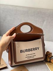 Burberry Mini Two-tone Pocket Bag Natural/Malt Brown 80317461 Size 23 cm - 2