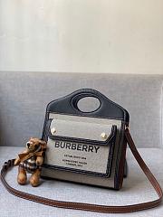 Burberry Mini Tri-tone Cotton Canvas and Leather Pocket Bag 80393631 Size 23 cm - 3