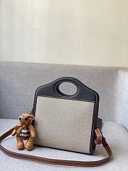 Burberry Mini Tri-tone Cotton Canvas and Leather Pocket Bag 80393631 Size 23 cm - 4