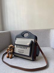 Burberry Mini Tri-tone Cotton Canvas and Leather Pocket Bag 80393631 Size 23 cm - 5