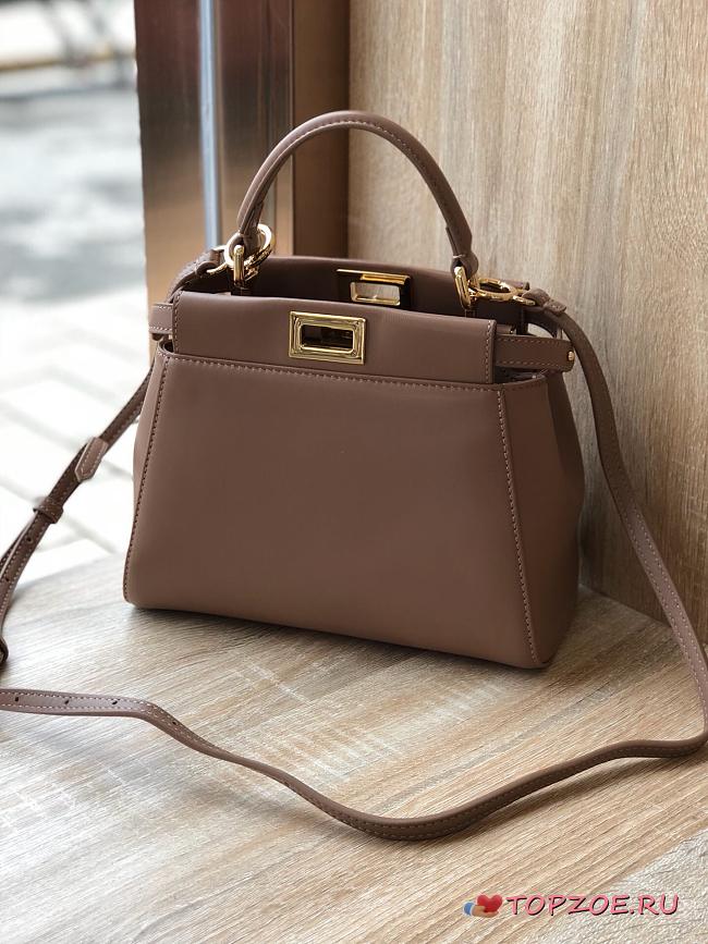 FENDI PEEKABOO ICONIC MINI BROWN 8BN244 SIZE 23 x 18 x 11 cm - 1