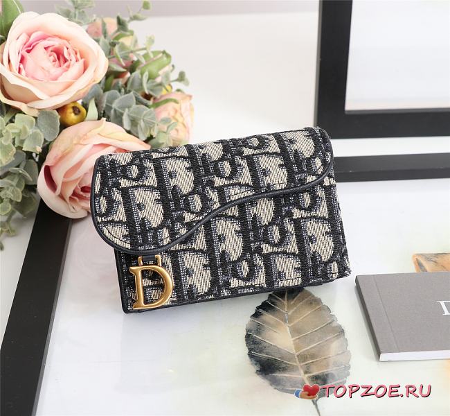 DIOR SADDLE FLAP CARD HOLDER M928 SIZE 11.5 x 8 x 4 cm - 1